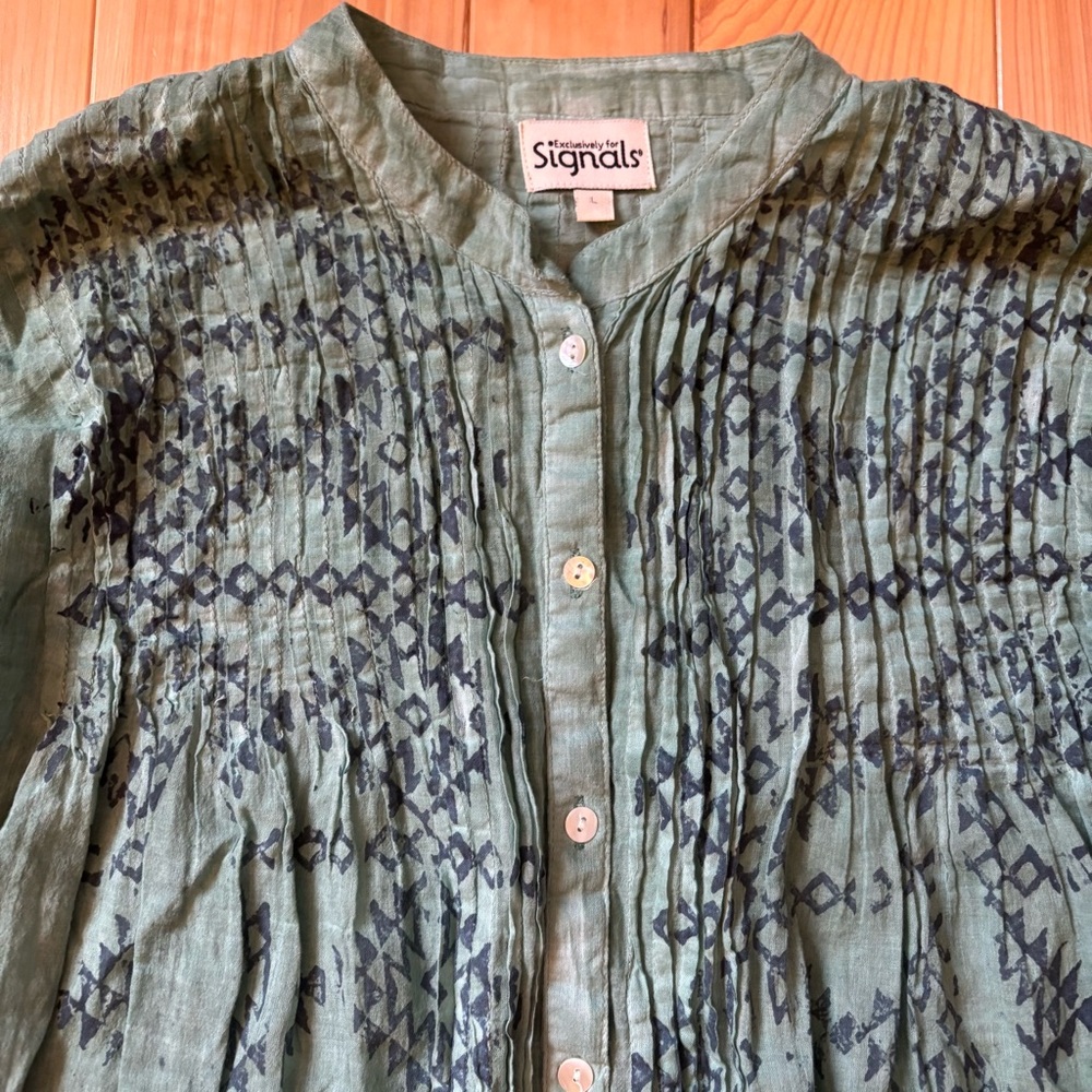 Signals Boho Patterned Button Front Lightweight C… - image 2